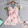 Image of Daeyard Women's Pajamas Silk Floral Overall Print 5Pcs Pajama Set Satin Pyjamas Sexy Lace Pijama Nightie Sleepwear Home Clothes