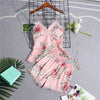 Image of Daeyard Women's Pajamas Silk Floral Overall Print 5Pcs Pajama Set Satin Pyjamas Sexy Lace Pijama Nightie Sleepwear Home Clothes