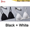 Image of DeRuiLaDy 2PCS French Style Bralette Seamless Deep V Lace Bra Wireless Thin Underwear Sexy Lingerie Soft Bras For Women Girl