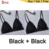 Image of DeRuiLaDy 2PCS French Style Bralette Seamless Deep V Lace Bra Wireless Thin Underwear Sexy Lingerie Soft Bras For Women Girl