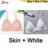 Image of DeRuiLaDy 2PCS French Style Bralette Seamless Deep V Lace Bra Wireless Thin Underwear Sexy Lingerie Soft Bras For Women Girl