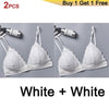 Image of DeRuiLaDy 2PCS French Style Bralette Seamless Deep V Lace Bra Wireless Thin Underwear Sexy Lingerie Soft Bras For Women Girl