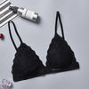 Image of DeRuiLaDy 2PCS French Style Bralette Seamless Deep V Lace Bra Wireless Thin Underwear Sexy Lingerie Soft Bras For Women Girl