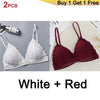 Image of DeRuiLaDy 2PCS French Style Bralette Seamless Deep V Lace Bra Wireless Thin Underwear Sexy Lingerie Soft Bras For Women Girl