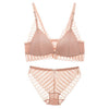 Image of DeRuiLaDy Sexy Lace Bra Set Backless Bra and Panty Set Front Closure Seamless Push Up Underwear Briefs Women Wireless Lingerie