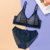 Image of DeRuiLaDy Sexy Lace Bra Set Backless Bra and Panty Set Front Closure Seamless Push Up Underwear Briefs Women Wireless Lingerie