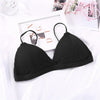 Image of Deep V Wireless Bra French Style Bralette Sexy Lingerie Soft Women Bras Comfortable Cotton Crop Top Girl Brassier 32-38 5 Colors
