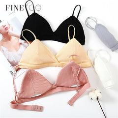 Deep V Wireless Bra French Style Bralette Sexy Lingerie Soft Women Bras Comfortable Cotton Crop Top Girl Brassier 32-38 5 Colors