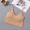 Image of Deep V Women Sexy Bralette Soft Cotton Bra Solid Color Crop Top Push Up Padded Bralette Comfortable Underwear Wire Free Lingerie