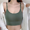 Image of Deep V Women Sexy Bralette Soft Cotton Bra Solid Color Crop Top Push Up Padded Bralette Comfortable Underwear Wire Free Lingerie