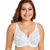 Image of Delimira Women's Sheer Lace Full Figure Unlined Minimizer Bra