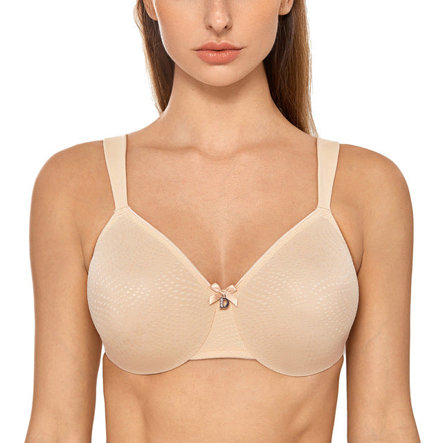 Delimira Women's Sheer Minimizer Bra Plus Size Support Underwired Everyday Bra