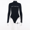 Image of Dulzura 2019 autumn winter women bodysuit body reflective cotton streetwear clothes letter print one piece romper office