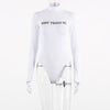 Image of Dulzura 2019 autumn winter women bodysuit body reflective cotton streetwear clothes letter print one piece romper office