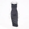 Image of Dulzura neon satin lace up 2019 summer women bodycon long midi dress sleeveless backless elegant party outfits sexy club clothes