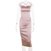 Image of Dulzura neon satin lace up 2019 summer women bodycon long midi dress sleeveless backless elegant party outfits sexy club clothes