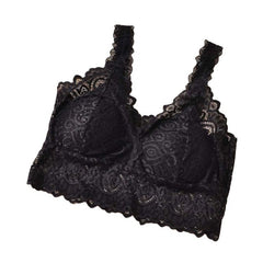 EFINNY Sexy Women Lace Bra Floral V-Neck Vest Mesh Bra Bralette Bustier Crop Top Cami Tank Tops