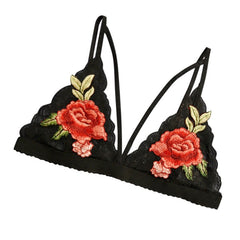 EFINNY Summer New Sexy Lace Sheer Floral Lingeire Elastic Bandage Bra Embroidery Flowers Bralette Crop Top