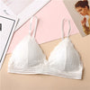 Image of EIE New Fashion Thin French Style Bralette Lace Wireless Triangle Cup Women Lingerie Soft Bra Seamless Underwear Deep V Girls