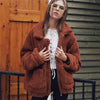 Image of Elegant Faux Fur Coat Women 2019 Autumn Winter Thick Warm Soft Fleece Jacket Pocket Zipper Outerwear Overcoat Bear Teddy coat
