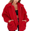 Image of Elegant Faux Fur Coat Women 2019 Autumn Winter Thick Warm Soft Fleece Jacket Pocket Zipper Outerwear Overcoat Bear Teddy coat