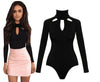 Image of Elegant Turtleneck Knitted Bodysuit Women Black Long Sleeve Rompers Women One Pieces Bodysuits For Women Autumn Casual Clothing