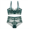 Image of Embroidery Lingerie Set Ultra-thin Cup Bra Set Underwear Transparent Temptation Sexy Underwear For Women High Waist bralette set