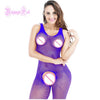 Image of Erotic Sexy Plain Fishnet V Neck Teddy Cami Bodystocking Lingerie Club Pole Dancer Nighties Jumpsuit Open Crotch Latex Catsuit