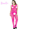 Image of Erotic Sexy Plain Fishnet V Neck Teddy Cami Bodystocking Lingerie Club Pole Dancer Nighties Jumpsuit Open Crotch Latex Catsuit