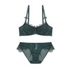 Image of Europe new fashion design ultra thin sexy lingerie lace bra set women embroidery bra sets underwear 1/2 cup bra push cup JYF