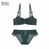 Image of Europe new fashion design ultra thin sexy lingerie lace bra set women embroidery bra sets underwear 1/2 cup bra push cup JYF
