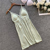 Image of FZSLCYIYI Nightgowns & Sleepshirts Silk Sleepwear Women Night Dress Satin Sexy Lace Lingerie Nightshirts Sleep Lounge
