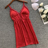 Image of FZSLCYIYI Nightgowns & Sleepshirts Silk Sleepwear Women Night Dress Satin Sexy Lace Lingerie Nightshirts Sleep Lounge