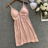 Image of FZSLCYIYI Nightgowns & Sleepshirts Silk Sleepwear Women Night Dress Satin Sexy Lace Lingerie Nightshirts Sleep Lounge