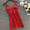 Image of FZSLCYIYI Nightgowns & Sleepshirts Silk Sleepwear Women Night Dress Satin Sexy Lace Lingerie Nightshirts Sleep Lounge