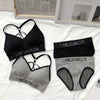 Image of Fashion Bra Briefs Set For Women Lingerie With Pads Seamless Push Up Bralette Active Bra Plus Size XL Sports Underwear #D