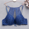 Image of Fashion Lace Bra Sexy Bras For Women B C Cup Underwear Hanging Neck Unlined Brassiere Female Hollow Floral Lingerie New Arrival