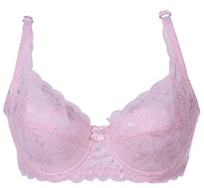 Fashion New Sexy Ladies Sexy Underwear Full Coverage Minimizer Non Padded Lace Sheer Bra 9 Color 34-40 AB Cup