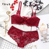 Image of Fashion Sexy Bra Sets Plus Size C D Cup Thin Cotton Underwear Women Set Lace Comfortable Brassiere Gray Bras Embroidery Lingerie