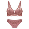Image of Fashion Sexy Bra set Lingerie Women's Lace Underwear eyelash Lace Lingerie Set Thin lined 3/4 cup Bralette V neck new arrival