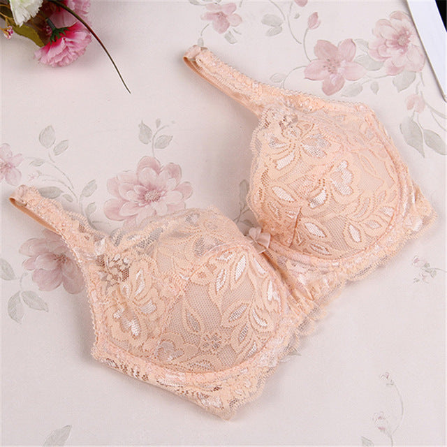 Fashion Women Sexy Underwear  Bra Push Up Padded Lace Sheer Bra 32-40 B 7 Colors t6