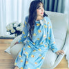 Image of Fashion Women Winter Night Skirt Leisure Home Clothes Long SleeveThicken Warm Flannel NIghtgown for Women Dress Sleepwear Girl