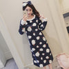 Image of Fashion Women Winter Night Skirt Leisure Home Clothes Long SleeveThicken Warm Flannel NIghtgown for Women Dress Sleepwear Girl