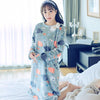 Image of Fashion Women Winter Night Skirt Leisure Home Clothes Long SleeveThicken Warm Flannel NIghtgown for Women Dress Sleepwear Girl