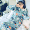 Image of Fashion Women Winter Night Skirt Leisure Home Clothes Long SleeveThicken Warm Flannel NIghtgown for Women Dress Sleepwear Girl
