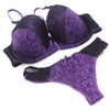 Image of Fashion sexy women lingerie set lace print matching underwear large size underwear bra and panty set X00013
