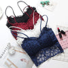Image of Female Bralette Lingerie Woman Intimates Sexy Floral Lace BH Bras for Women Full Cup Embroidery Solid Colour Padded Push-up Bra