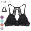 Image of Finetoo Fashion 3/4 Cup Black Wireless Bralette Female Unlined Underwear Sexy Bra Floral Lace For Women Brassiere Lingerie Bra