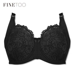 Finetoo Thin Women Plus Size Bra D E Super Push Up Bralette Lace Bra Female Lingerie Deep V Sexy Big Size Bra Women  Brassiere