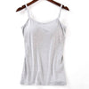 Image of Fitness Clothing  Padded Bra Tank Top Women Modal Spaghetti Solid Cami Top Vest Female With Built In